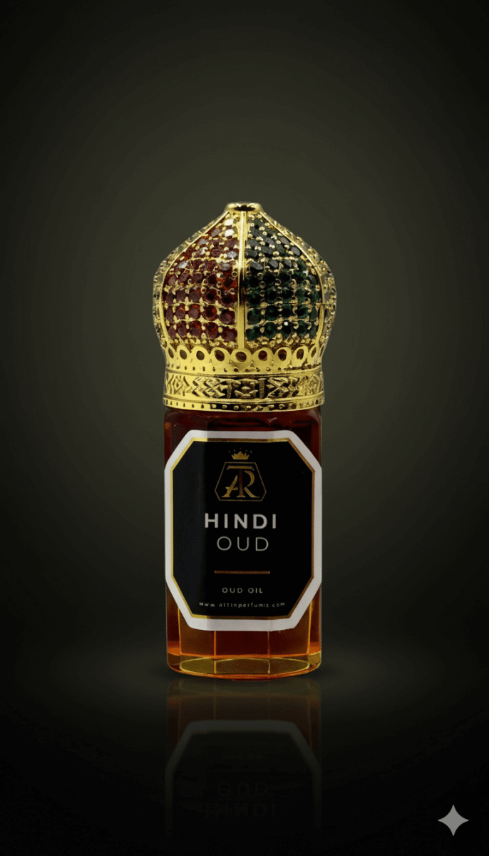 Hindi Oud – Pure Oud Oil (Over 10 Years Aged) - attar perfumeHindi Oud – Pure Oud Oil (Over 10 Years Aged)oud oilAttar Perfumeattar perfumeBottle of Hindi Oud with ornate lid on a dark background3 ML