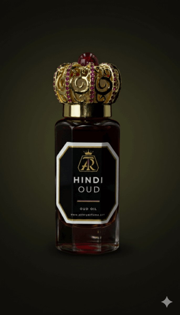 Hindi Oud – Pure Oud Oil (Over 10 Years Aged) - attar perfumeHindi Oud – Pure Oud Oil (Over 10 Years Aged)oud oilAttar Perfumeattar perfumeHindi Oud perfume bottle with ornate gold cap on a dark background12 ML