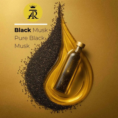 Black Forest Musk perfume bottle with elegant design and rich, dark hues.