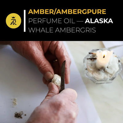 Alaskan Ambergris luxury perfume bottle with elegant design and rich, warm tones.